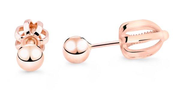 Cutie Jewellery Minimalista fülbevaló rózsaszín aranyból Z5014-30-X-4