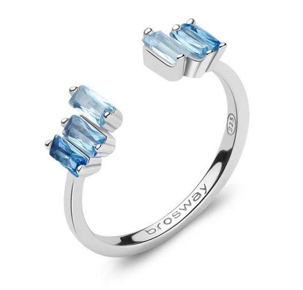 Brosway Csillogó nyitott gyűrű Fancy Cloud Light Blue FCL12 S (49 - 52 mm)