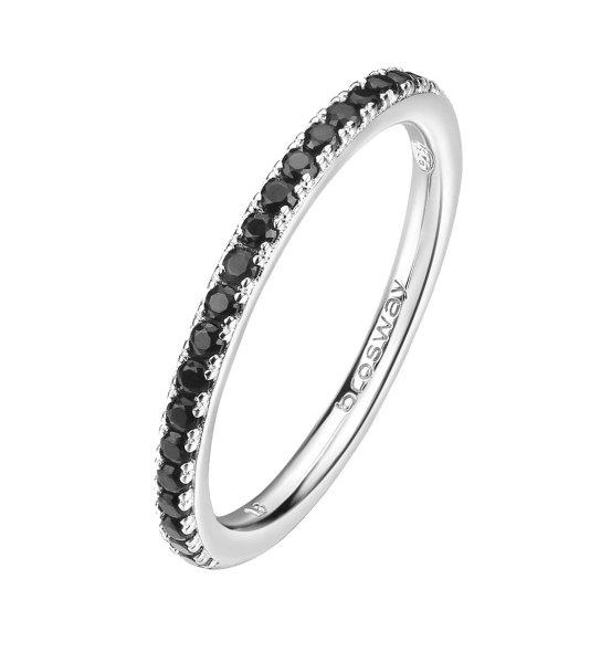 Brosway Csillogó ezüst gyűrű Fancy Mystery Black FMB69 54 mm