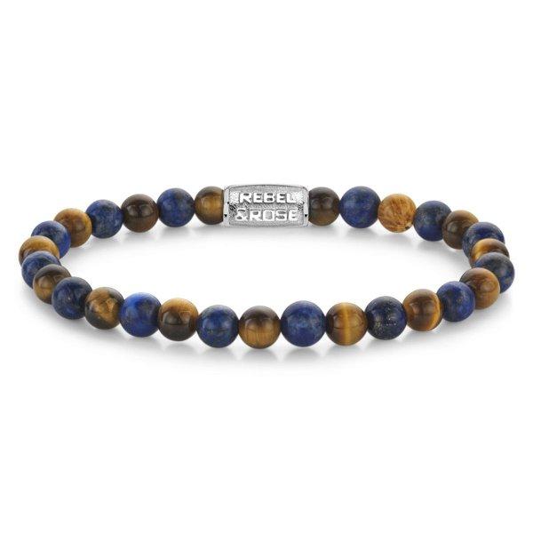 Rebel&Rose Bájos gyöngyös karkötő Mix Tiger Lapis RR-60133-S 19 cm