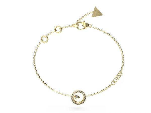 Guess Bájos aranyozott karkötő cirkónium kövekkel Tiny Dancer JUBB04656JWYG
14,5 cm