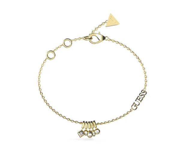 Guess Stílusos aranyozott karkötő medálokkal Tiny Dancer JUBB04647JWYG 14,5
cm