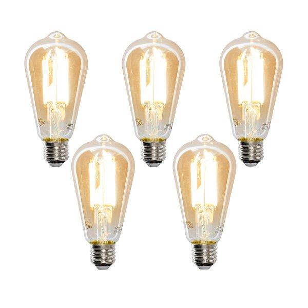 5 db Smart E27 szabályozható Kelvin LED lámpában ST64 goldline 7W 700 lm
1800-4000K