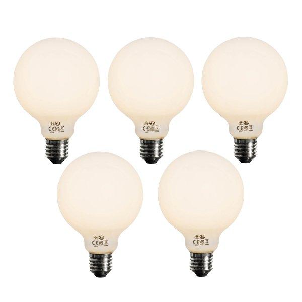 5 db E27 Dimmelhető LED izzó Opál G95 5W 450lm 2700K