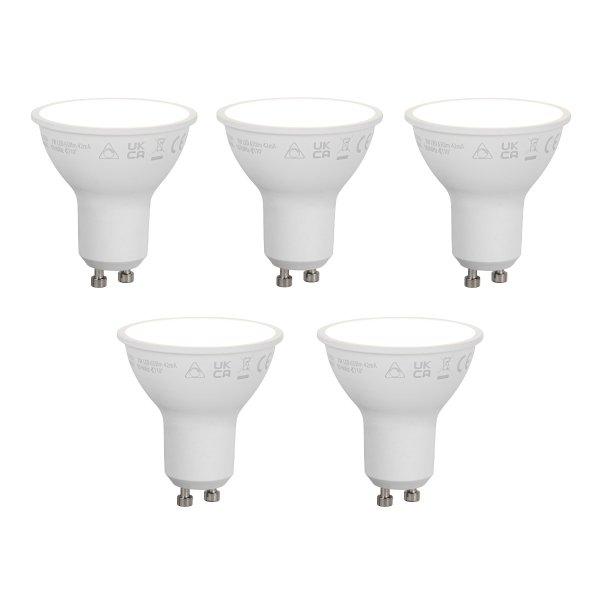 5 darabos Smart GU10 50mm-es dimmelhető LED izzókészlet, opál, 7W, 630 lm,
4000K