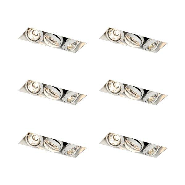 6 darabos süllyesztett spotlámpa szett fehér GU10 AR70 Trimless 3-Lights -
Oneon