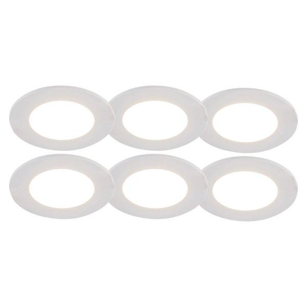 6 db-os beépített spotlámpa készlet fehér LED-del, 3 fokozatú
fényerőszabályzóval, IP65 - Blanca