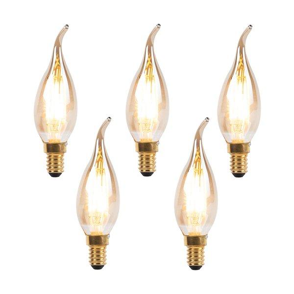 5 db E14-es dimmelhető LED filament gyertyalámpa szett 240V 3W 250lm