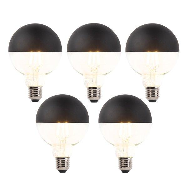 5 db E27-es dimmelhető LED izzószál izzó G95 fekete 550 lm 2700 K