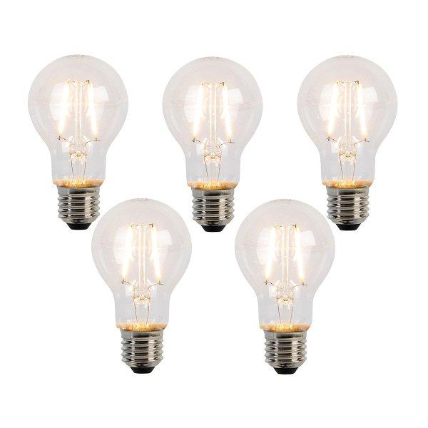 5 db E27 LED izzószál izzó A60 2W 210lm 2200K szett