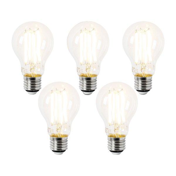 5 db E27 LED izzó szett A60 átlátszó 3,8W 806lm 2700K