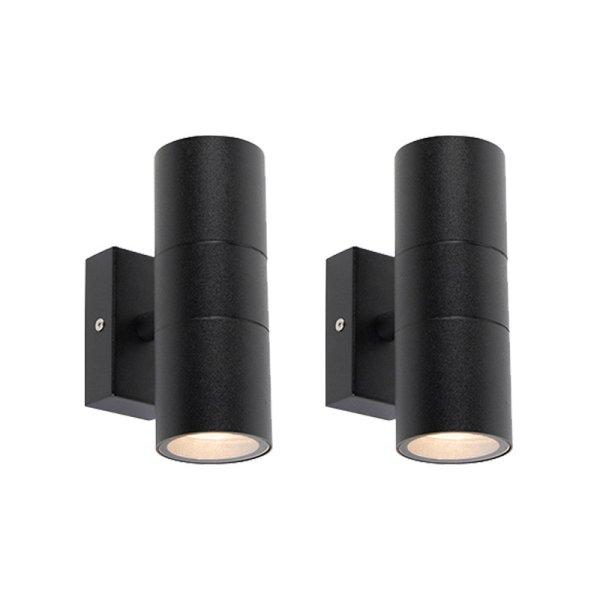 2 db-os kültéri fali lámpa készlet fekete IP44 - Duo