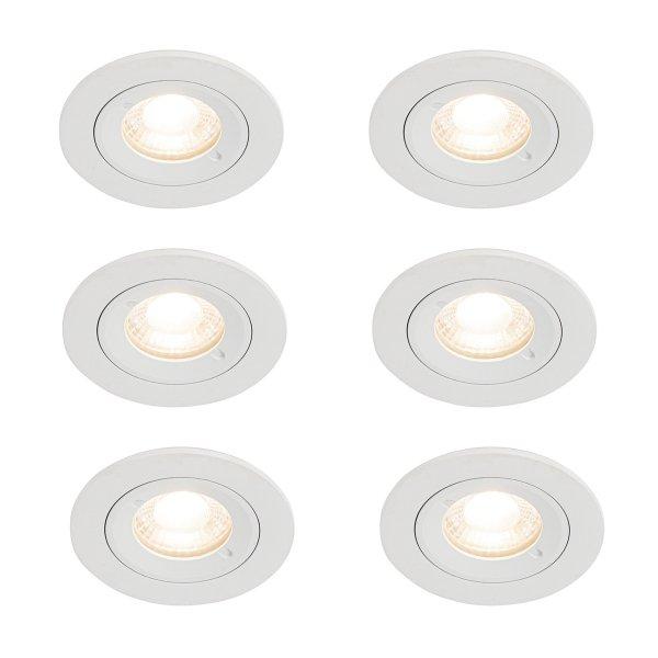 6 db fehér, kerek GU10-es beépíthető spotlámpa szett (50 mm, IP44) - Xena