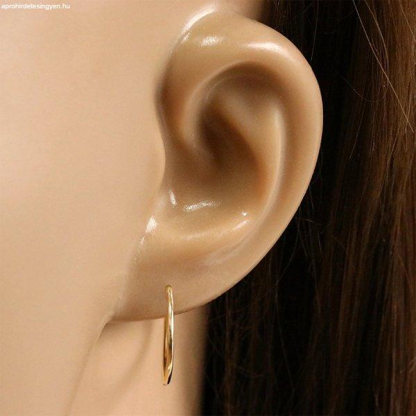 Arany karika fülbevalók 14K aranyból - vékony, lekerekített vállak,
fényes felület, 17 mm