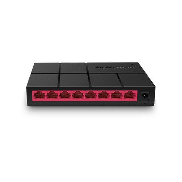 MERCUSYS MS108G 8-port 10/100/1000M mini Desktop Switch, 8 10/100/1000M RJ45
ports, Plastic case