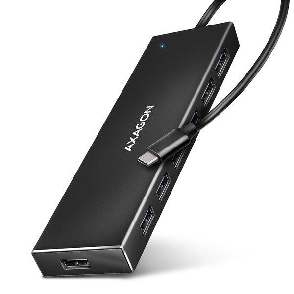 AXAGON HUE-F7C, 7x USB 3.2 Gen 1 ALU FLAT CHARGING hub, micro USB csatlakozó,
kábel USB-A 30cm