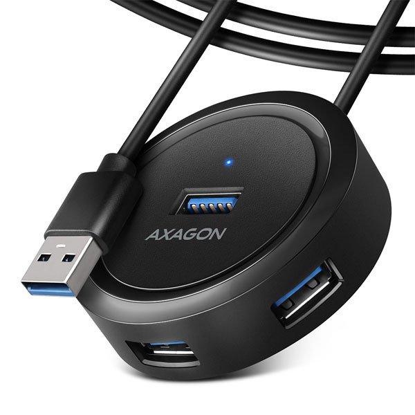 AXAGON HUE-P1AL, 4x USB 3.2 Gen 1 ROUND hub, micro USB csatlakozó, kábel USB-A
1.2m