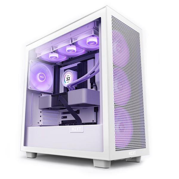 NZXT case H7 Flow RGB / 3x 140 mm fan / glass / mesh panel / white