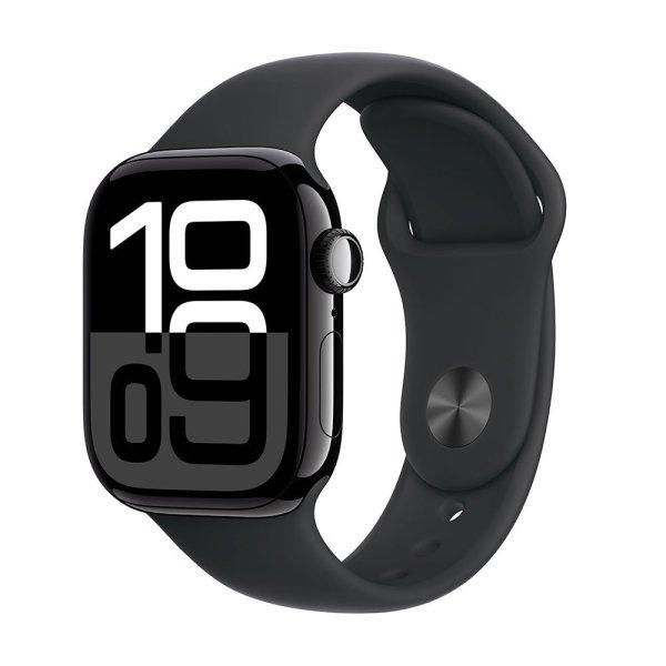 Apple Watch Series 10 GPS + Cellular 42mm Jet Black Aluminium Case with Black
Sport Band - S/M