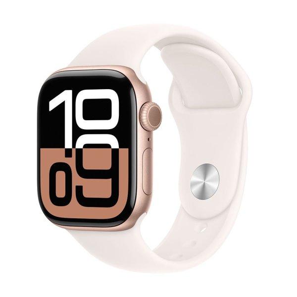 Apple Watch Series 10 GPS + Cellular 42mm Rose Gold Aluminium Case with Light
Blush Sport Band - M/L
