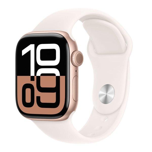 Apple Watch Series 10 GPS + Cellular 46mm Rose Gold Aluminium Case with Light
Blush Sport Band - M/L