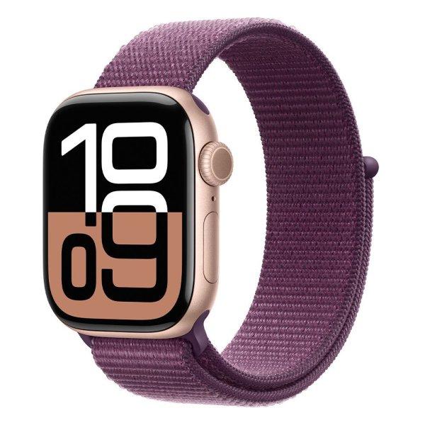 Apple Watch Series 10 GPS + Cellular 46mm Rose Gold Aluminium Case with Plum
Sport Loop