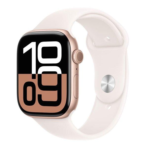 Apple Watch Series 10 GPS 46mm Rose Gold Aluminium Case with Light Blush Sport
Band - S/M