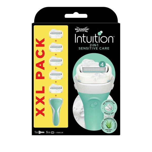 Wilkinson Sword Női borotva Intuition 2v1 Sensitive Care + 5 fej