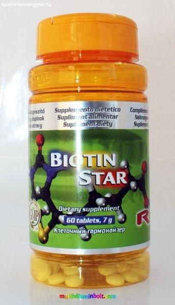Biotin Star 120 db tabletta - Biotin (H-vitamin) tartalommal - StarLife