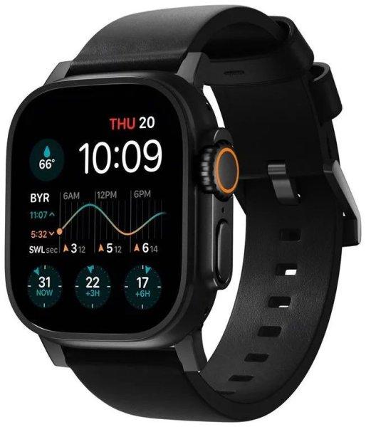 Nomad Modern Band for AW 46mm/49mm Black leather Black hardware