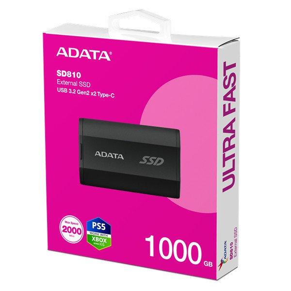 ADATA SSD Külső USB 3.2 1TB SD810, Fekete