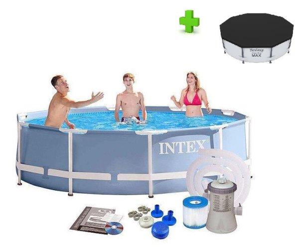 INTEX Prism Frame PREMIUM Steel Pro MAX Málta / Maui VT 305 x 76 cm szürke
fémvázas kerti medence szett vízforgatóval és védőtakaróval