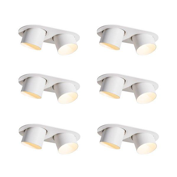 6 darabos süllyesztett spotlámpa szett fehér GU10 70mm dönthető 2-lámpás
- Installa