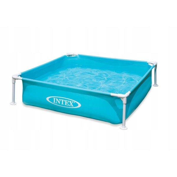 Intex gyermek fémvázas medence 122x122x30 cm, kerti pancsoló medence 342 l
