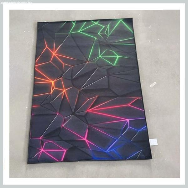 Gamer stílusú szőnyeg – neon geometriai mintával 40x60cm 75773953-4060