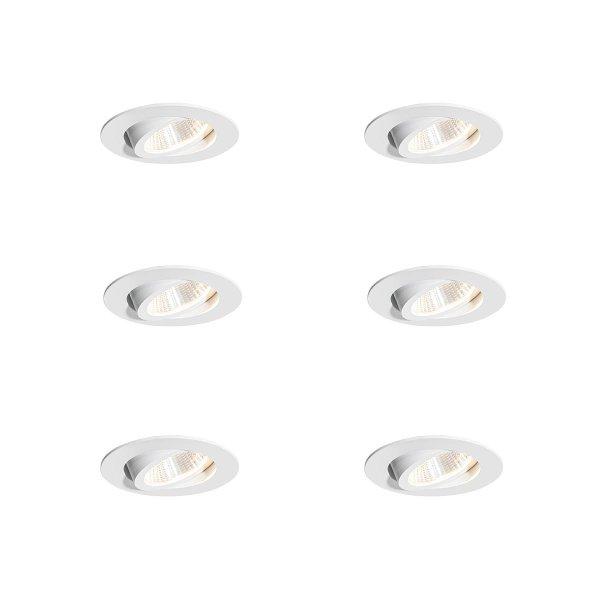 6 darabos süllyesztett spotlámpa szett fehér 6,8 cm LED-del 750 lm
dimmelhető IP65 - Gaius