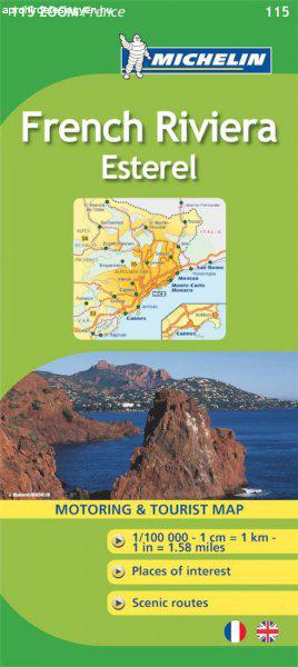 Francia Riviéra: Cannes, Nice, Monaco, Menton térkép - Michelin 115