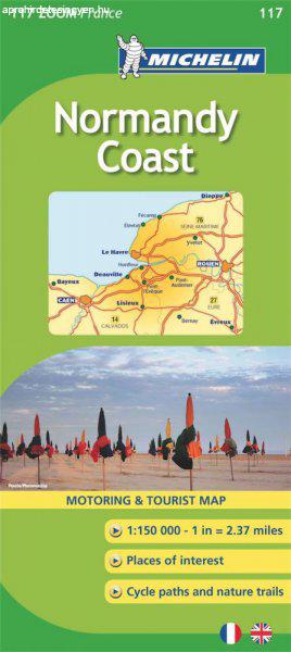 Normandia partvidéke térkép - Michelin 117