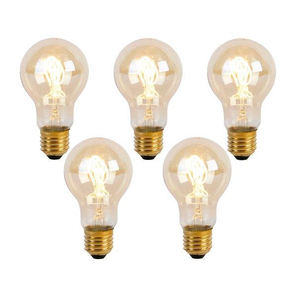 5 db E27 LED spirál izzószál izzó A60 Goldline 2W 150lm 2200K szett