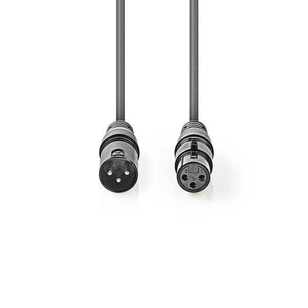 Nedis COTG15010GY100 XLR 3 tűs dugó | XLR 3 tűs aljzat, 10m