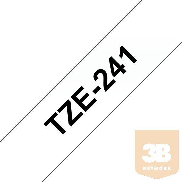 BROTHER Festékszalag TZe-241, Fehér alapon Fekete, Laminált, 18mm 0.7",
8 méter