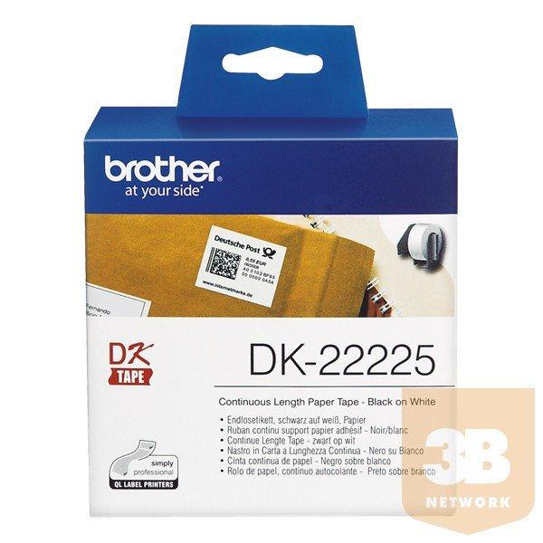 BROTHER Etikett címke DK22225, Fehér alapon fekete papírszalag tekercsben
38mm, 38mm x 30.48M