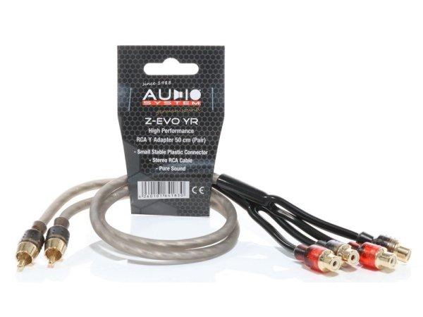 Audio System RCA Y-elosztó kábel FFM 2 anya 1 apa csatlakozó Z-EVO-YR