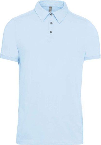 Férfi galléros rövid ujjú jersey póló, Kariban KA262, Sky Blue-M