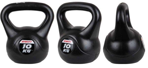 Füles súlyzó, Kettlebell 10 kg, cementes, fekete ENERO Fit