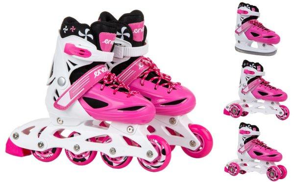 4 in 1 görkorcsolya jégkorcsolya állítható 26-29, pink, ENERO
