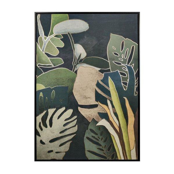 Keretezett falikép, monstera levelek, 60x90 cm, zöld-fekete - NUIT CALINE -
Butopêa