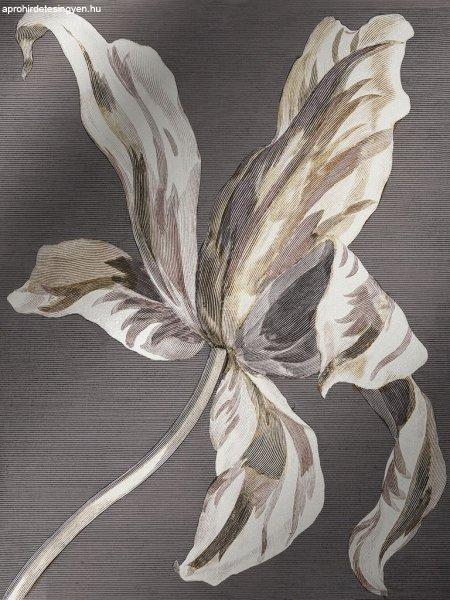 Vászon kép levélekkel, 60x80 cm, szürkésbarna - FLORETTE - Butopêa