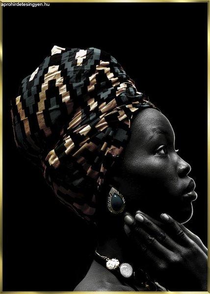 Üveg falikép 80x120 cm, női portré, fekete - TURBAN - Butopêa