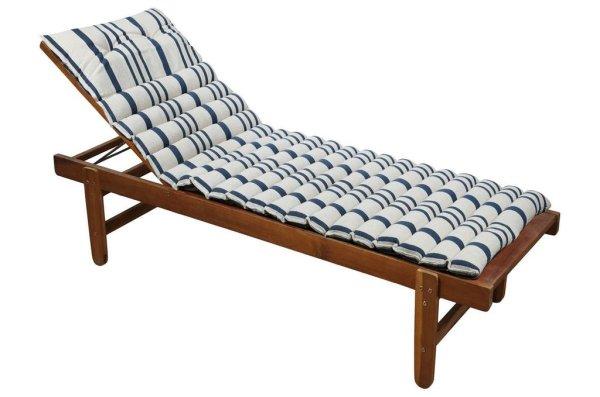 Matrac napozóágyhoz, csíkos, pamut, fehér - kék, 60x180 cm - MANDUEL -
Butopêa